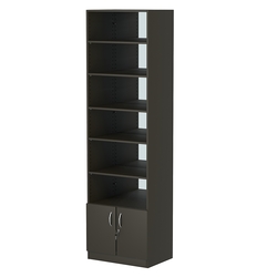 Стеллаж из ДСП с 5-ю полками 400x600 мм серии LEVEL-5 №7-2 (З/C - ЗЕРКАЛО), Черный