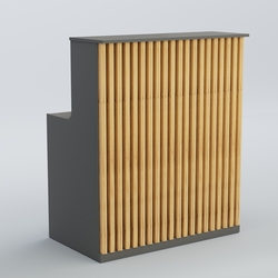 Ресепшен прямоугольный серии ВЕРТИКАЛЬ №1, Крем Вайс и Дуб Золотистый