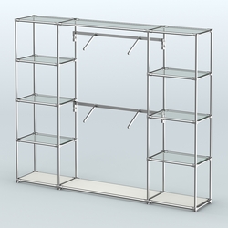 Торговая система ХРОМ без ДСП 2430 мм с прозрачными полками и поручнями №7, Белый