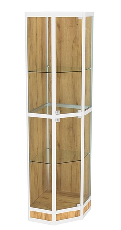 Витрина из профиля пятигранная угловая №4, Дуб Золотистый