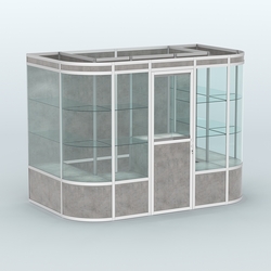 Павильон из профиля пристенный №8а (4,05 кв. м), Бетон Чикаго светло-серый F186 ST9