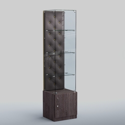 Высокая стеклянная витрина КАПИТОНЕ №6, Ясень темный+16 G