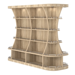 Островной высокий стеллаж ГАРАНТ №3-О с ограничителями, Дуб Сонома