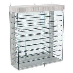 Витрина настенная НЕО №4А-4 с девятью полками и зеркалом, Ясень Анкор светлый - U31104