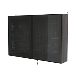 Витрина настенная №3-5А широкая с пятью стеклянными полками серии Collecto, Дуб Венге