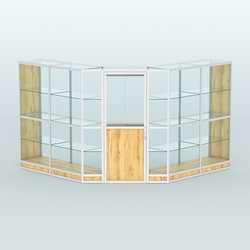 Павильон из профиля угловой №7г (9 кв.м), Дуб Золотистый