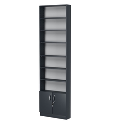 Стеллаж из ДСП с 6-ю полками 150x600 мм серии LEVEL-6 №2 (З/C - ДВП), Антрацит