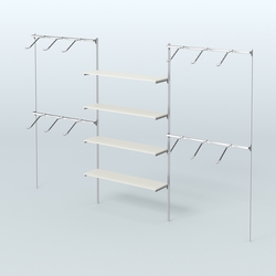 Neo Fix №3 с полками из ДСП и поручнями из хрома (3600 мм), Белый