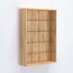 Витрина настенная №202-1Г открытая с четырьмя полками, Дуб Золотистый