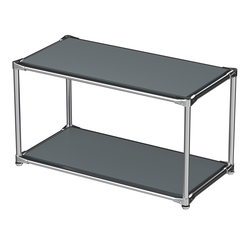 Хромированный стеллаж СТИЛЬ №4а-3 малый с полками ДСП, Темно-Серый