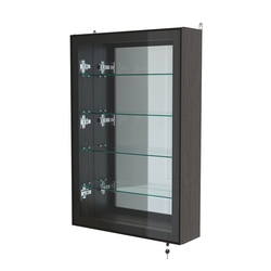 Витрина настенная №2-2А высокая с зеркалом серии Collecto, Дуб Венге