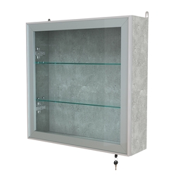 Витрина настенная №1-1А с прозрачными полками серии Collecto, Метрополитан Грей