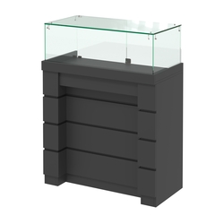 Торговый прилавок с утопленным фасадом и широкими ящиками №УФ-4-900, Черный