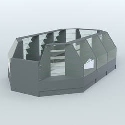 Низкий торговый остров серии Алмаз №4 большой, Темно-Серый