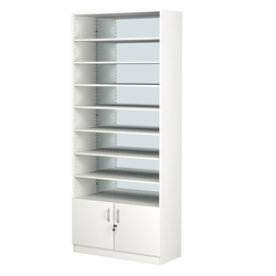 Стеллаж из ДСП с 8-ю полками 400x900 мм серии LEVEL-8 №14-2 (З/C - ЗЕРКАЛО), Белый