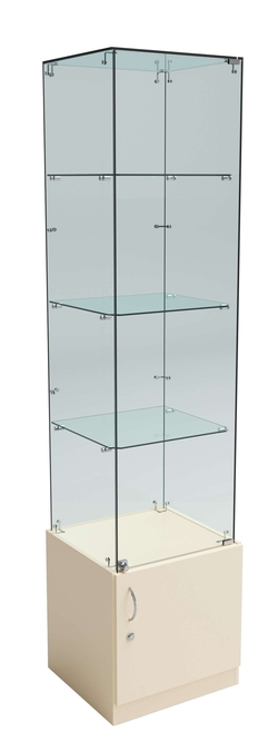 Витрина ИСТРА №6 стаканчик (задняя стенка - стекло), Крем Вайс