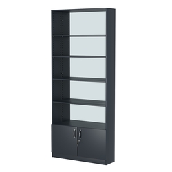 Стеллаж из ДСП с 4-мя полками 250x900 мм серии LEVEL-4 №11-2 (З/C - ЗЕРКАЛО), Антрацит