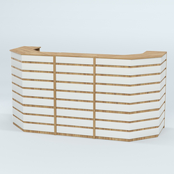 Ресепшен серии ПРАЙМ №6А со скошенными углами, Дуб Канзас коричневый + Белый