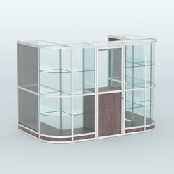 Павильон из профиля пристенный №4г (4,05 кв. м), Ясень Анкор темный