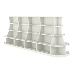 Островной низкий стеллаж ГАРАНТ №5-О с ограничителями, Белый