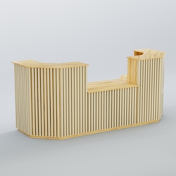 Ресепшен со столом выдачи серии ВЕРТИКАЛЬ №7, Дуб Золотистый и Крем Вайс