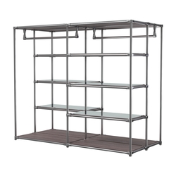 Хромированное вешало ПЛАТФОРМА №1-4 с зеркальными полками 4мм, Ясень Анкор темный - U31105