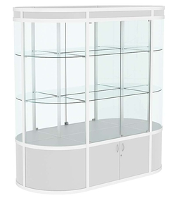 Витрина из профиля островная прозрачная с секторами №1, Серый