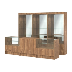 Комплект витрин ЭК-03 и прилавков ЭК-3, Дуб Канзас коричневый