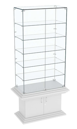 Витрина широкая прозрачная с 5-ю полками КОЛОСС №505, Серый
