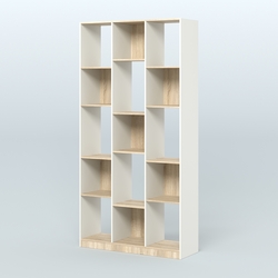 Стеллаж из ДСП серии ЛОФТ №10-1 (зеркальное отражение - Z), Белый + Дуб Сонома