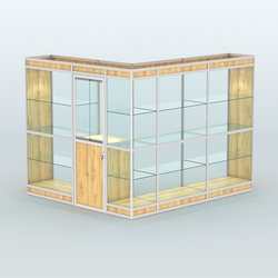 Павильон из профиля угловой №1в (5,5 кв.м), Дуб Золотистый