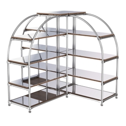 Комбинация стендов TD-06 №2-5 (с полками Зеркало 4мм), Орех