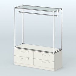 Островная торговая система ХРОМ 1200 мм с тумбами №1, Белый