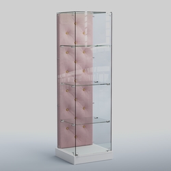 Низкая стеклянная витрина КАПИТОНЕ №1-ХП, Белый + 14 Flamingo