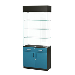 Витрина ювелирная "Диаманд" №12, ЛДСП черный + МДФ бриз