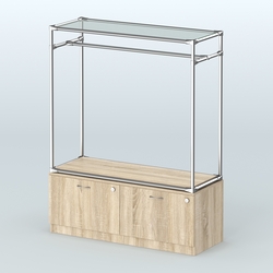 Островная торговая система ХРОМ 1200 мм с тумбами №2, Дуб Сонома