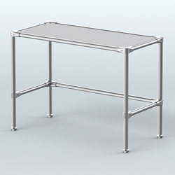 Стол средний D-42 с полкой ДСП 16мм, Серый