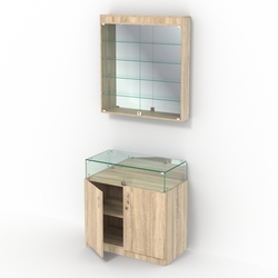 Комбинированный прилавок-витрина с верхней подсветкой КПВ-14-04, Дуб сонома