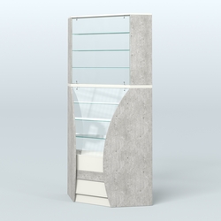 Витрина внутренний угол БРИЗ №4, Метрополитан Грей + Белый