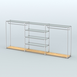 Островная торговая система ХРОМ 3600 мм с поручнями №9, Дуб Золотистый