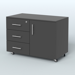 Тумба для оргтехники Види Вуд, цвет мокко, Черный