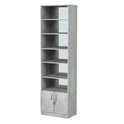 Стеллаж из ДСП с 5-ю полками 350x600 мм серии LEVEL-5 №6-2 (З/C - ЗЕРКАЛО), Метрополитан Грей