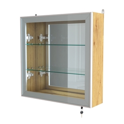 Витрина настенная №1-2А с зеркалом серии Collecto, Дуб Золотистый