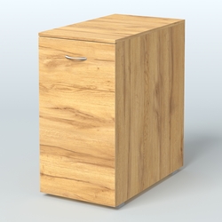 Тумба с выкатной секцией Деко, цвет белый, Дуб Золотистый