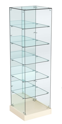 Витрина Хит продаж №504 (открытая, задняя стенка - зеркало), Крем Вайс