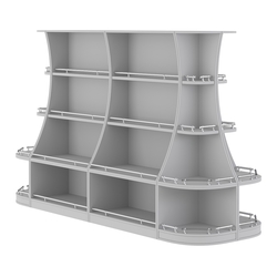 Островной низкий стеллаж ГАРАНТ №3-О с ограничителями, Серый