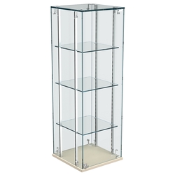 Витрина Истра настольная №23-РЕГ с регулировочными стеклянными полками, Крем Вайс