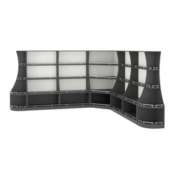 Угловой низкий стеллаж ГАРАНТ №3-О с ограничителями, Черный и Белый