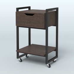 Тумба Европа мобильная с ящиком и полкой, Дуб Венге