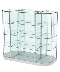 Стеклянная островная низкая с дверками витрина Хит Продаж №835-О-900, Серый